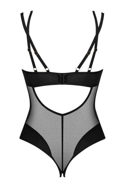 Crotchless Mesh Black Teddy: Obsessive Lingerie Ultimate Allure